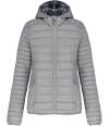 KB6111 Kariban Ladies Lightweight Hooded Padded Jacket marl silver colour image